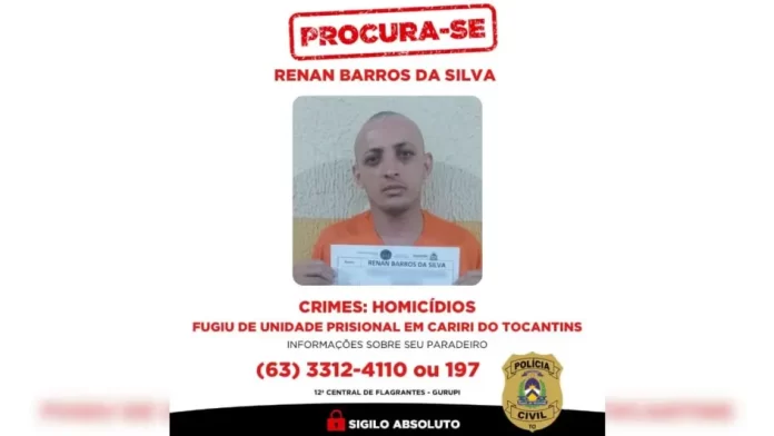“Serial Killer da Rotatória” foge de presídio máximo no Tocantins e continua foragido